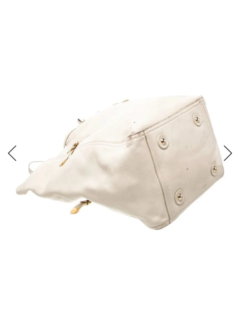 YSL Saint Laurent Vintage White Leather Tote Bag